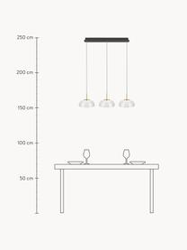 Lampada a sospensione grande a LED Vitrum, Paralume: vetro acrilico, Baldacchino: metallo verniciato a polv, Struttura: metallo verniciato a polv, Trasparente, dorato, nero, Larg. 80 x Alt. 15 cm