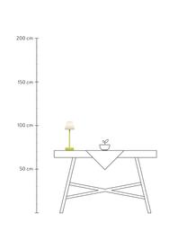 Lampada da tavolo portatile a LED dimmerabile da esterno con funzione touch Lola, Paralume: polipropilene, Base della lampada: metallo rivestito, Bianco, verde chiaro, Ø 11 x Alt. 32 cm