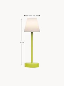 Prenosná stmievateľná stolová LED lampa do exteriéru Lola, Biela, svetlozelená, Ø 11 x V 32 cm