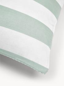 Dwustronna poszewka na poduszkę z bawełny Lorena, Szałwiowy zielony, biały, S 40 x D 80 cm