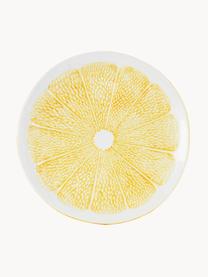 Assiettes plates Lemon, 4 pièces, Céramique, Jaune pâle, blanc, Ø 27 cm