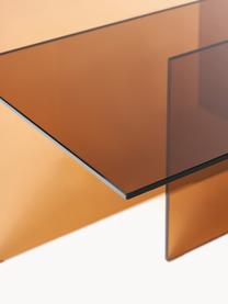 Mesa de centro de vidrio Anouk, Vidrio, Marrón transparente, An 102 x Al 35 cm