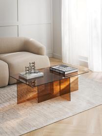 Table basse en verre Anouk, Verre, Brun, transparent, larg. 102 x prof. 63 cm