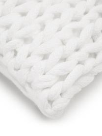 Federa arredo a maglia grossa bianca fatta a mano Adyna, 100% poliacrilico, Bianco, Larg. 30 x Lung. 50 cm
