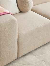 Modulares Bouclé-Sofa Lena (4-Sitzer), Bezug: Bouclé (93 % Polyester, 6, Gestell: Kiefernholz, Schichtholz,, Bouclé Hellbeige, B 284 x T 106 cm