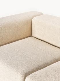 Sofá modular bouclé Lena (4 plazas), Tapizado: tejido (88% poliéster, 12, Estructura: madera de pino, contracha, Patas: plástico, Bouclé beige claro, An 284 x F 106 cm