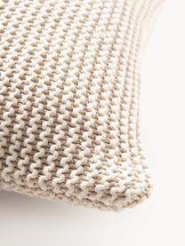 Housse de coussin en tricot de coton bio Adalyn, 100 % coton bio, certifié GOTS, Beige clair, larg. 40 x long. 40 cm