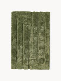 Tapis moelleux à poils longs texturé Genève, Vert foncé, larg. 80 x long. 150 cm (taille XS)