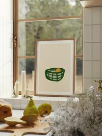 Poster A lemon in a basket, Lichtbeige, groentinten, zonnengeel, B 30 x H 40 cm