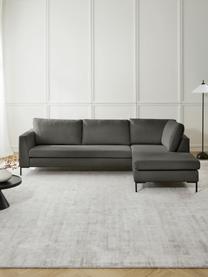 Ecksofa Luna, Bezug: 100 % Polyester, Oeko-Tex, Gestell: Massives Buchenholz, Schi, Füße: Metall, galvanisiert Das , Webstoff Anthrazit, B 280 x T 184 cm, Eckteil links