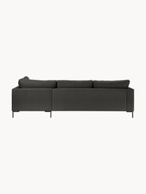 Ecksofa Luna, Bezug: 100 % Polyester Der strap, Gestell: Massives Buchenholz, Schi, Füße: Metall, galvanisiert Das , Webstoff Anthrazit, B 280 x T 184 cm, Eckteil rechts