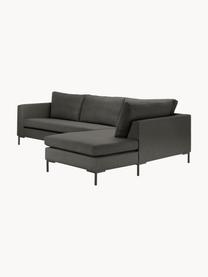 Ecksofa Luna, Bezug: 100 % Polyester Der strap, Gestell: Massives Buchenholz, Schi, Füße: Metall, galvanisiert Das , Webstoff Anthrazit, B 280 x T 184 cm, Eckteil rechts