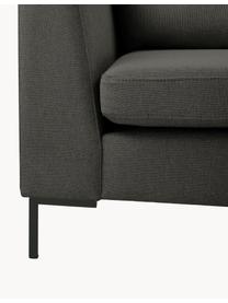 Ecksofa Luna, Bezug: 100 % Polyester Der strap, Gestell: Massives Buchenholz, Schi, Füße: Metall, galvanisiert Das , Webstoff Anthrazit, B 280 x T 184 cm, Eckteil rechts