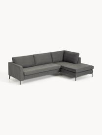 Ecksofa Luna, Bezug: 100 % Polyester Der strap, Gestell: Massives Buchenholz, Schi, Füße: Metall, galvanisiert Das , Webstoff Anthrazit, B 280 x T 184 cm, Eckteil links