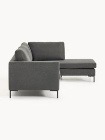 Ecksofa Luna, Bezug: 100 % Polyester Der strap, Gestell: Massives Buchenholz, Schi, Füße: Metall, galvanisiert Das , Webstoff Anthrazit, B 280 x T 184 cm, Eckteil links