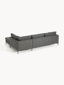 Ecksofa Luna, Bezug: 100 % Polyester Der strap, Gestell: Massives Buchenholz, Schi, Füße: Metall, galvanisiert Das , Webstoff Anthrazit, B 280 x T 184 cm, Eckteil links