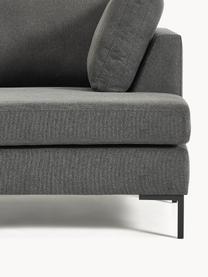 Ecksofa Luna, Bezug: 100 % Polyester Der strap, Gestell: Massives Buchenholz, Schi, Füße: Metall, galvanisiert Das , Webstoff Anthrazit, B 280 x T 184 cm, Eckteil links