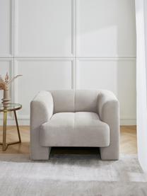 Fauteuil Bobi, Bekleding: 88% polyester, 12% nylon , Frame: massief grenenhout Dit pr, Geweven stof lichtgrijs, B 100 x D 82 cm