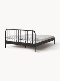 Metalen bed Sanna, Gepoedercoat metaal, Zwart, B 140 x L 200 cm