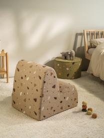 Poltroncina per bambini in bouclé fatta a mano Cloud, Beige bouclé, effetto terrazzo, Larg. 50 x Prof. 60 cm