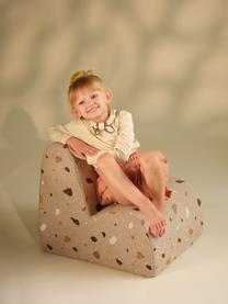 Fauteuil en bouclette pour enfants fait main Cloud, Bouclette beige, aspect terrazzo, larg. 50 x haut. 60 cm