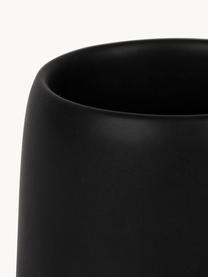 Tazas pequeñas con posavaso de madera de acacia Nordika, 2 uds., Negro mate, madera oscura, Ø 6 x Al 8 cm, 100 ml