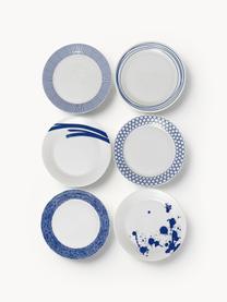 Súprava plytkých tanierov z porcelánu Pacific Blue, 6 dielov, Porcelán, Biela, tmavomodrá, Ø 29 cm