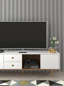 Meuble TV blanc Harmoni, Blanc, larg. 160 x haut. 53 cm