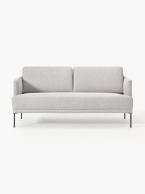 Sofa Fluente (2-osobowa), Tapicerka: 80% poliester, 20% ramia , Stelaż: lite drewno sosnowe z cer, Nogi: metal malowany proszkowo, Jasnoszara tkanina, S 166 x G 85 cm