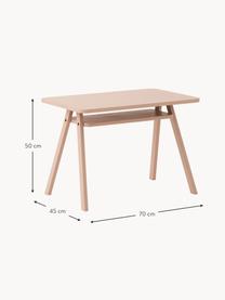 Bureau en hêtre pour enfant Growing Green, Bois de hêtre, contreplaqué, Rose pâle, larg. 70 x prof. 45 cm