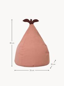 Pouf sacco in cotone organico Pear Bear, Rivestimento: 100% cotone organico, cer, Rosa antico, prugna, Larg. 55 x Alt. 85 cm