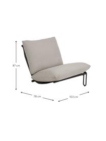 Přídavný modul pro modulární křeslo s kovovým rámem Blixt, Černá, šedá, Š 103 cm, H 78 cm