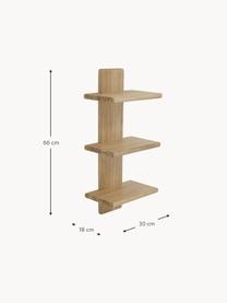 Estante de pared de madera de caucho Clive, Hevea, Hevea, An 30 x Al 66 cm