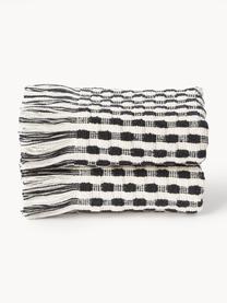 Handdoek Juniper met hoog-laag structuur, in verschillende formaten, Gebroken wit, zwart, Douchehanddoek, B 70 x L 140 cm