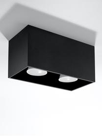 Plafón pequeño Geo, Lámpara: aluminio, Negro, An 20 x Al 10 cm