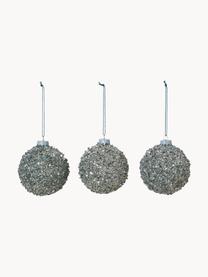 Set 3 palline di Natale Glitter, Argentato, Ø 8 cm