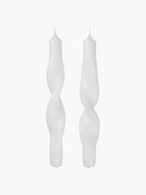 Velas cónicas Twist, 2 uds., Parafina, Blanco, Al 23 cm