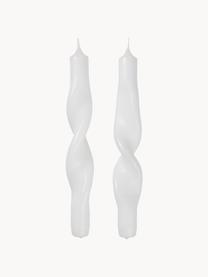 Velas cónicas Twist, 2 uds., Parafina, Blanco, Al 23 cm