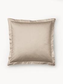 Taie d'oreiller en satin de coton Premium, Beige, larg. 50 x long. 70 cm