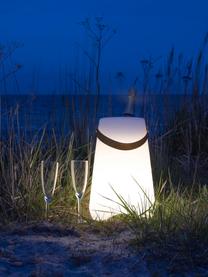 Mobiele LED outdoor tafellamp Bristol met wijnkoelerfunctie, dimbaar, Lamp: polypropyleen, Wit, Ø 25 x H 38 cm