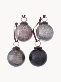 Boules de Noël faites main Elmos, 8 élém., Tons gris, noir, Ø 6 cm