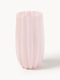 Vase en verre soufflé bouche Melon, haut. 38 cm, Verre, soufflé bouche, Rose pâle, Ø 21 x haut. 38 cm