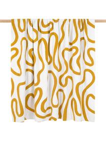 Manta doble cara de punto fino Amina, Algodón, Amarillo, blanco, An 150 x L 200 cm