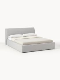 Letto imbottito con contenitore Cloud, Rivestimento: tessuto finemente struttu, Tessuto grigio chiaro, Larg. 160 x Lung. 200 cm