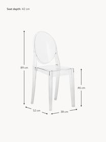 Dizajnová stolička Victoria Ghost, Polykarbonát, Priehľadná, Š 38 x H 52 cm