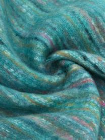 Plaid turquoise Ayana, 100 % acrylique, Turquoise, multicolore, larg. 130 x long. 190 cm