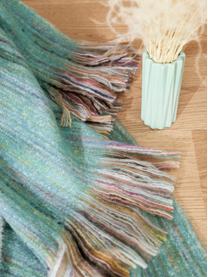 Kleurrijke plaid Ayana met franjes, 100% acryl, Turquoise, multicolour, B 130 x L 190 cm