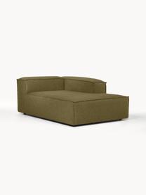 Chaise longue hoekmodule Lennon, Bekleding: 100% polyester De slijtva, Frame: massief grenenhout, multi, Poten: kunststof Dit product is , Geweven stof olijfgroen, B 119 x D 180 cm, hoekdeel links