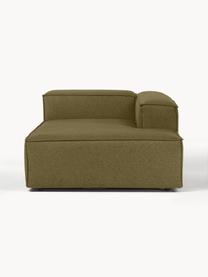 Chaise longue hoekmodule Lennon, Bekleding: 100% polyester De slijtva, Frame: massief grenenhout, multi, Poten: kunststof Dit product is , Geweven stof olijfgroen, B 119 x D 180 cm, hoekdeel links