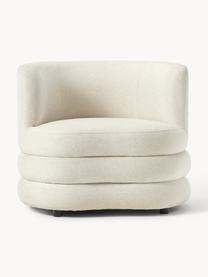 Fauteuil design en bouclette Solomon, Bouclette blanc crème, larg. 95 x prof. 80 cm